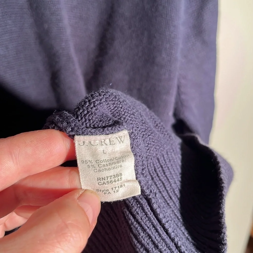 J. Crew Cotton/Cashmere Blend Knit Half Zip